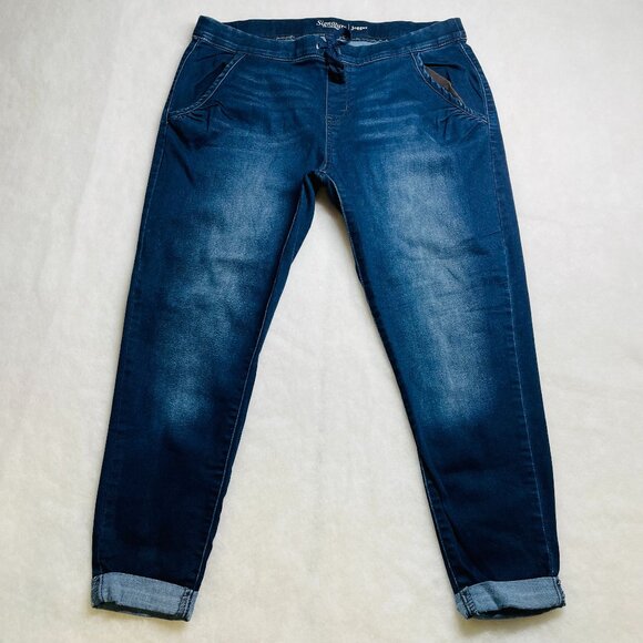 Signature By Levi Strauss & Co. Womens Denim Blue Stretch Jogger Jeans Size L - Picture 1 of 10